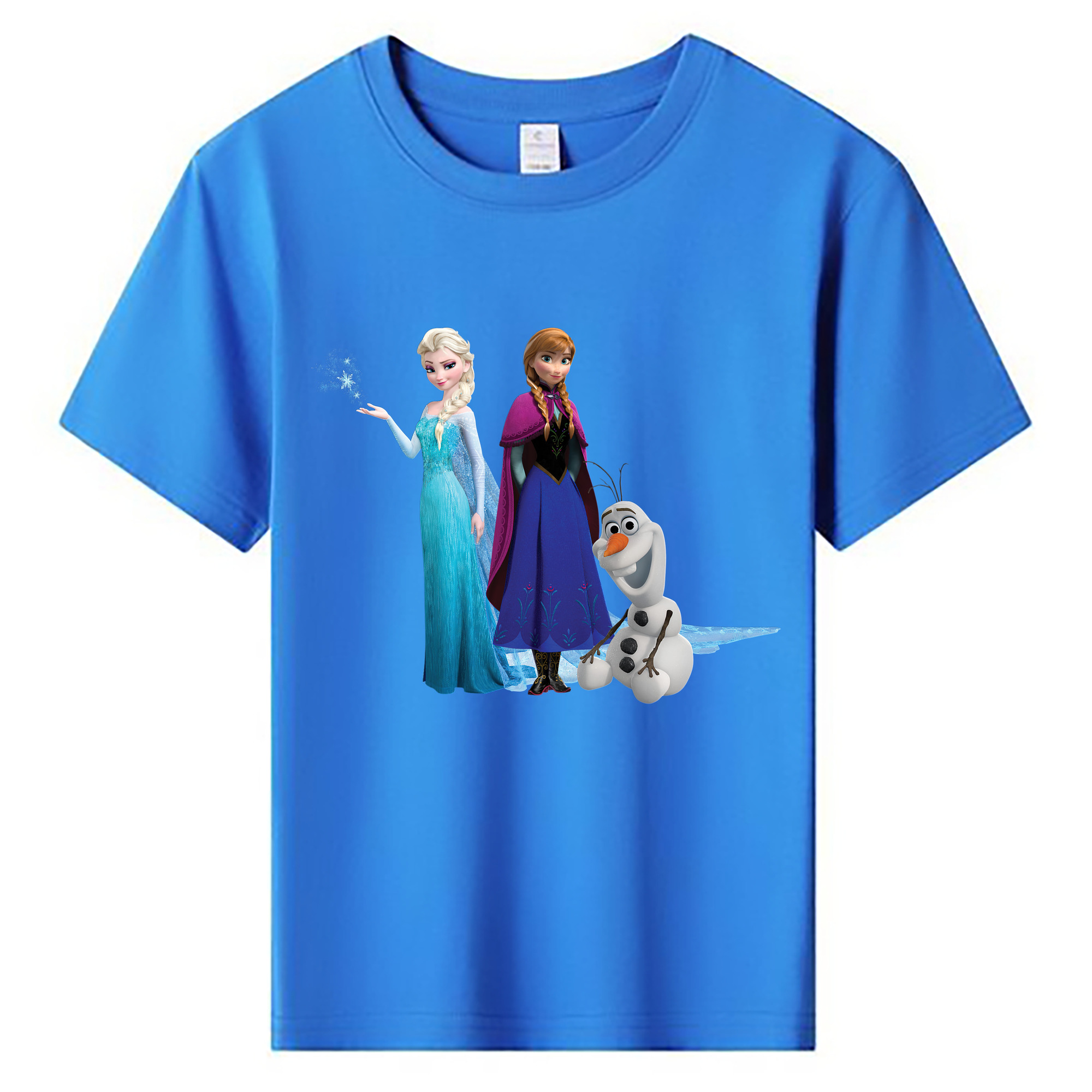 （画像用） アナと雪の女王 アンナ エルサ Frozen Anna Elsa 綿100％キッズTシャツ（フロントプリント）
